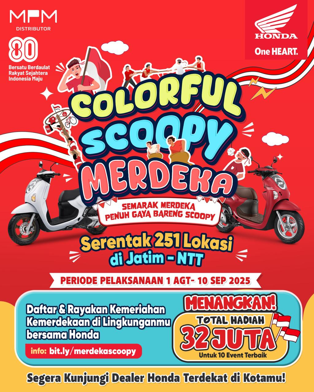 Colorful Scoopy Merdeka: Merdeka Penuh Gaya Bareng Honda Scoopy Serentak di 251 Lokasi Jatim–NTT